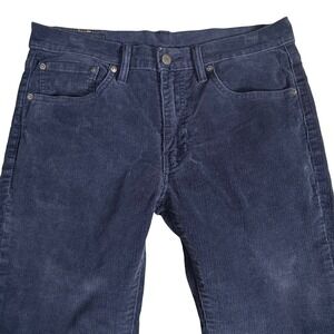 Levis 511 Slim Fit Fine Wale Corduroy Pants‎ Mens 32x34 Navy Blue Stretch
